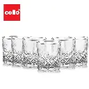 Cello Crystal-Cut Glass Tumbler Set – 215ml (Set of 6)